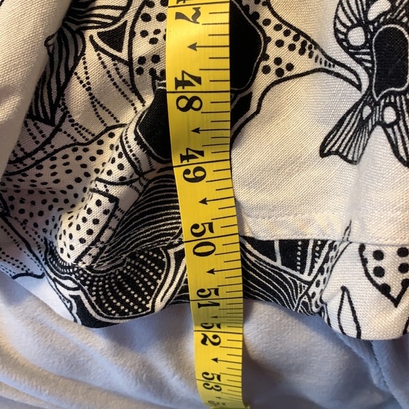 Enough about me! Sz 8 linen long black white floral tropical Hawaiian dress y2k - Picture 6 of 6